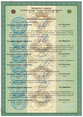Лицензия на осуществление частной охранной деятельности по г. Санкт-Петербургу и Ленинградской области